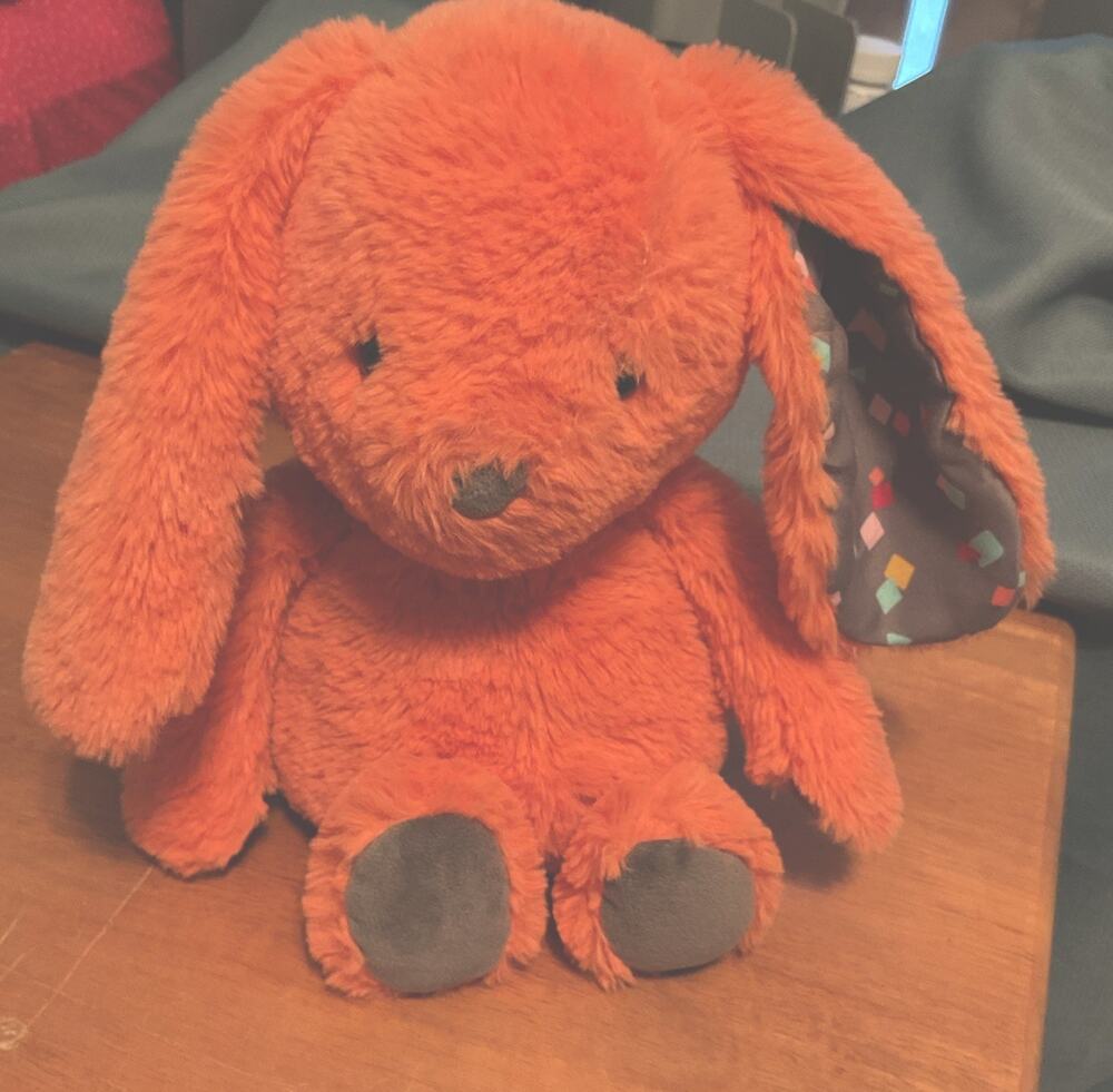 B Softies Coral Orange Bunny Rabbit Plush Stuffed Animal Soft 16" Toy Orange